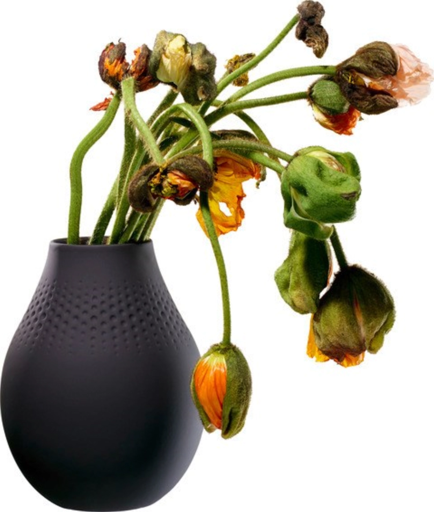 Manufacture Collier noir Vase Perle haut 16x16x20cm 2.34lt