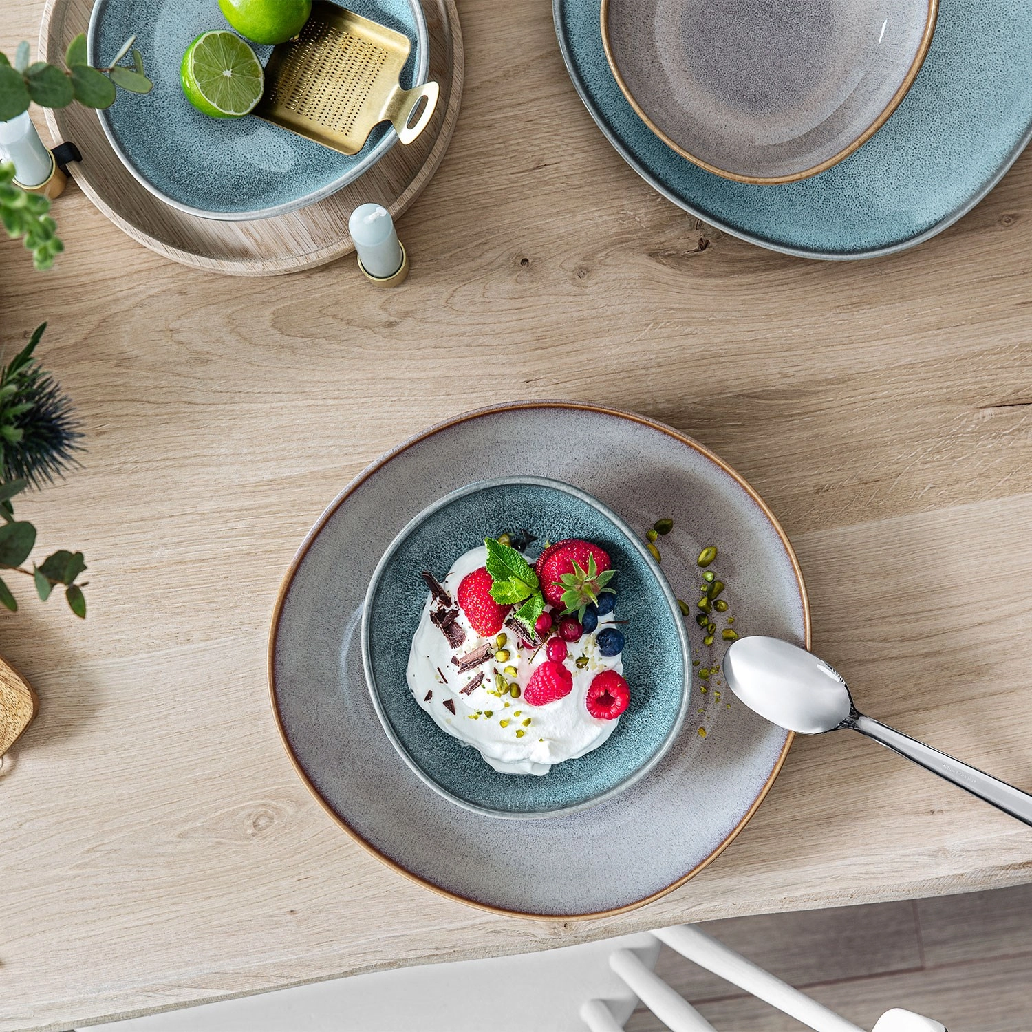 Lave beige Schale flach