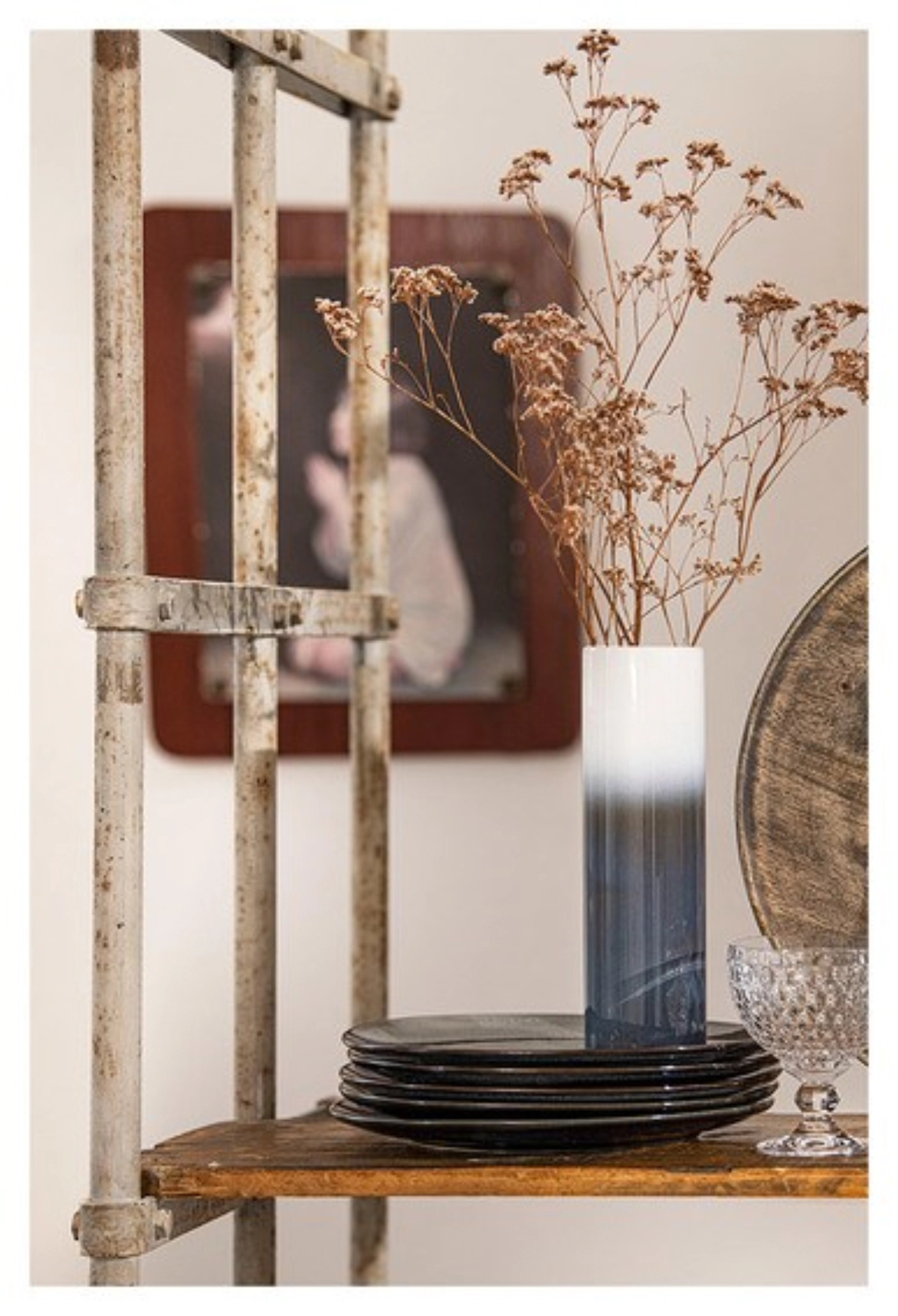 Lave Home Vase Cylinder bleu gross