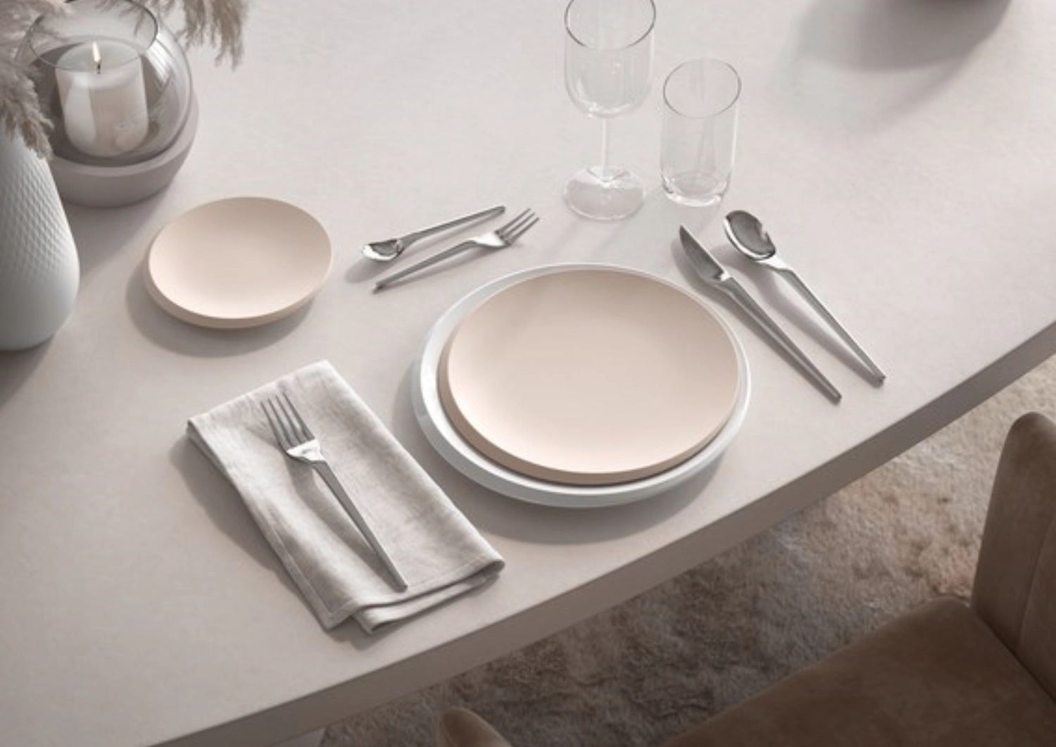 NewMoon Beige Assiette à déjeuner