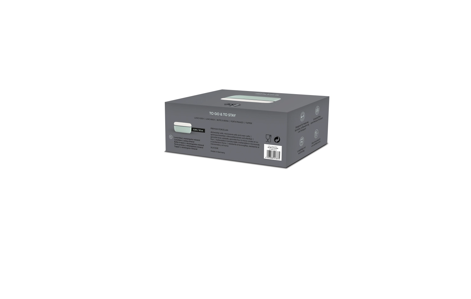Boîte à lunch To Go & To Stay L carrée minérale