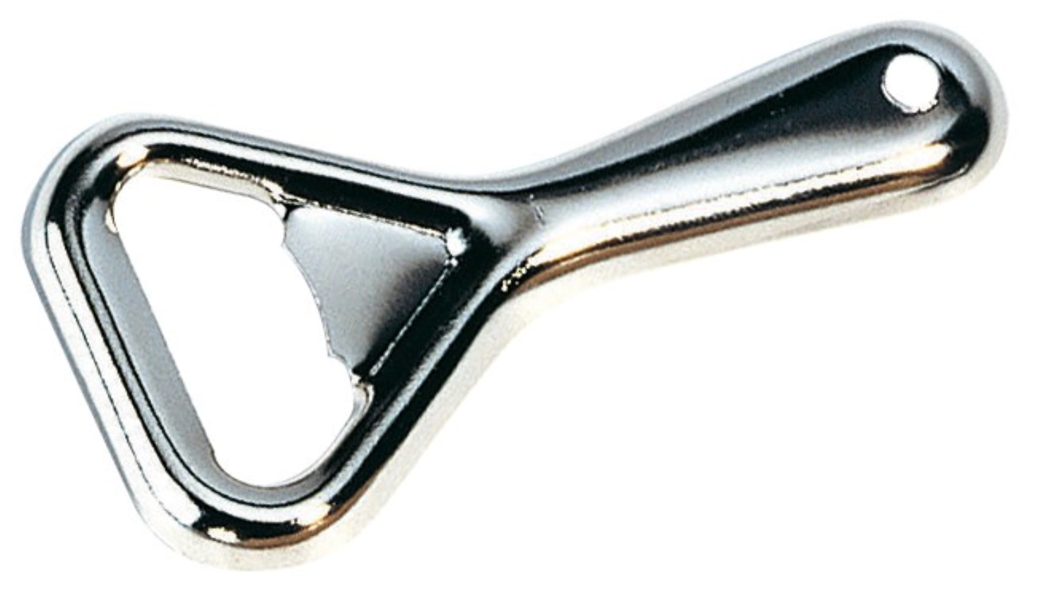 Ouvre-bouteilles métal sur carte, 8x4x0.5cm