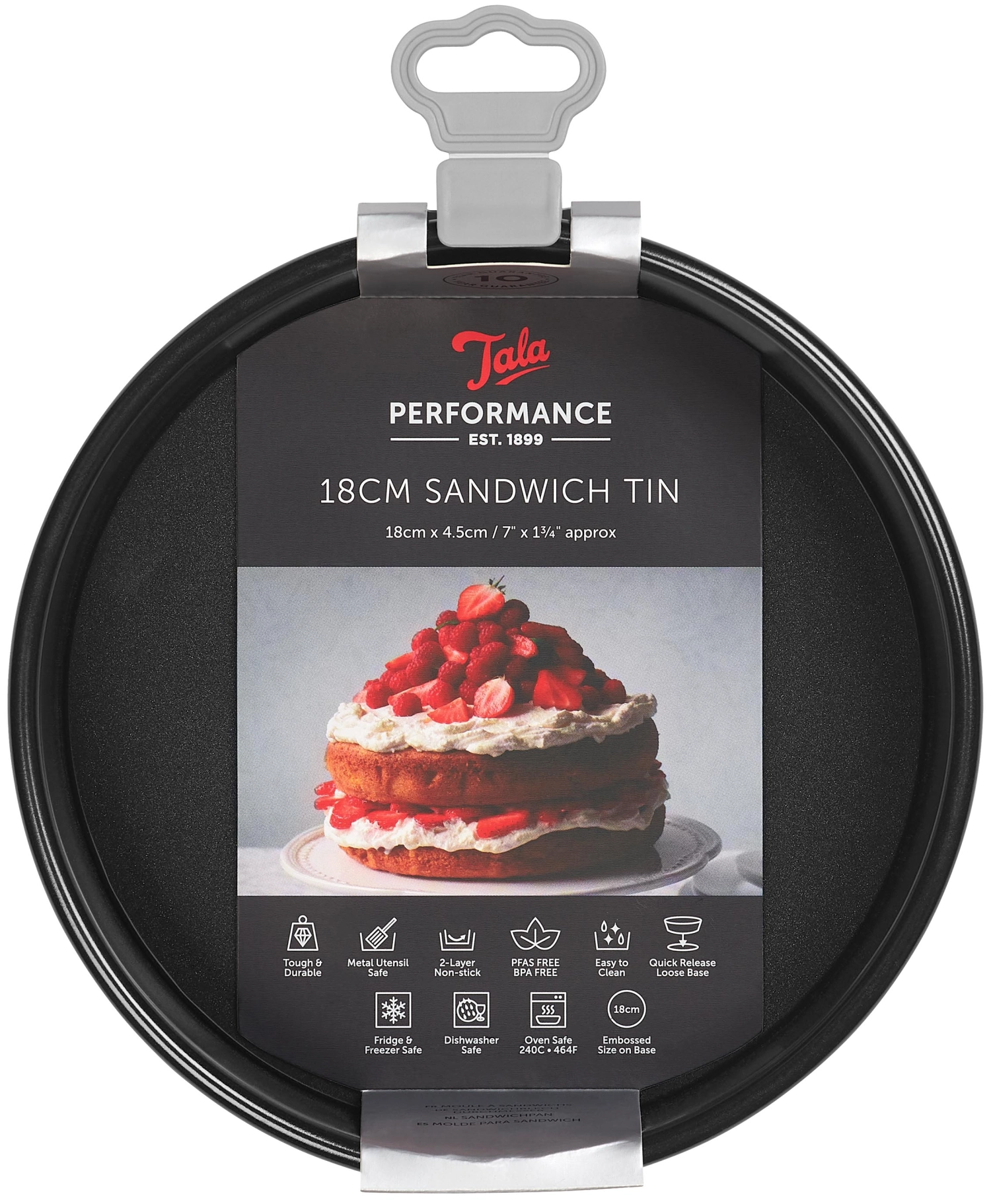 Moule à gâteau rond avec fond amovible, d18cm,h4.5cm, ah