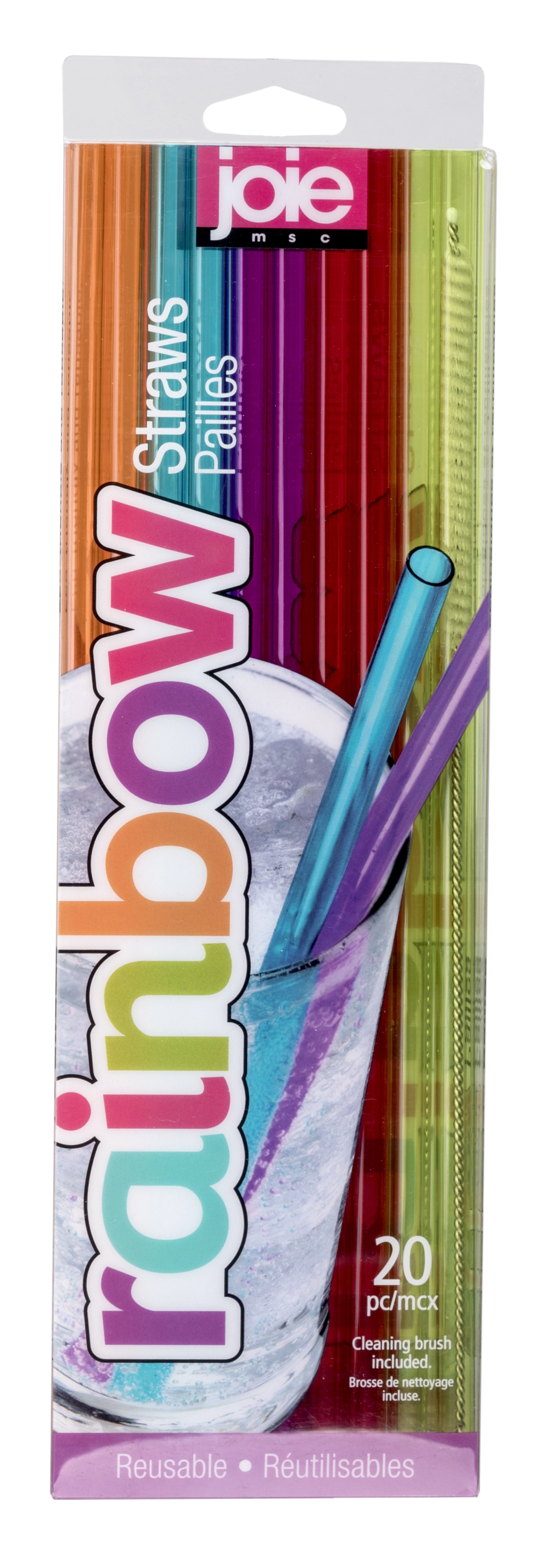 Pet-g paille arc-en-ciel, 20 pièces