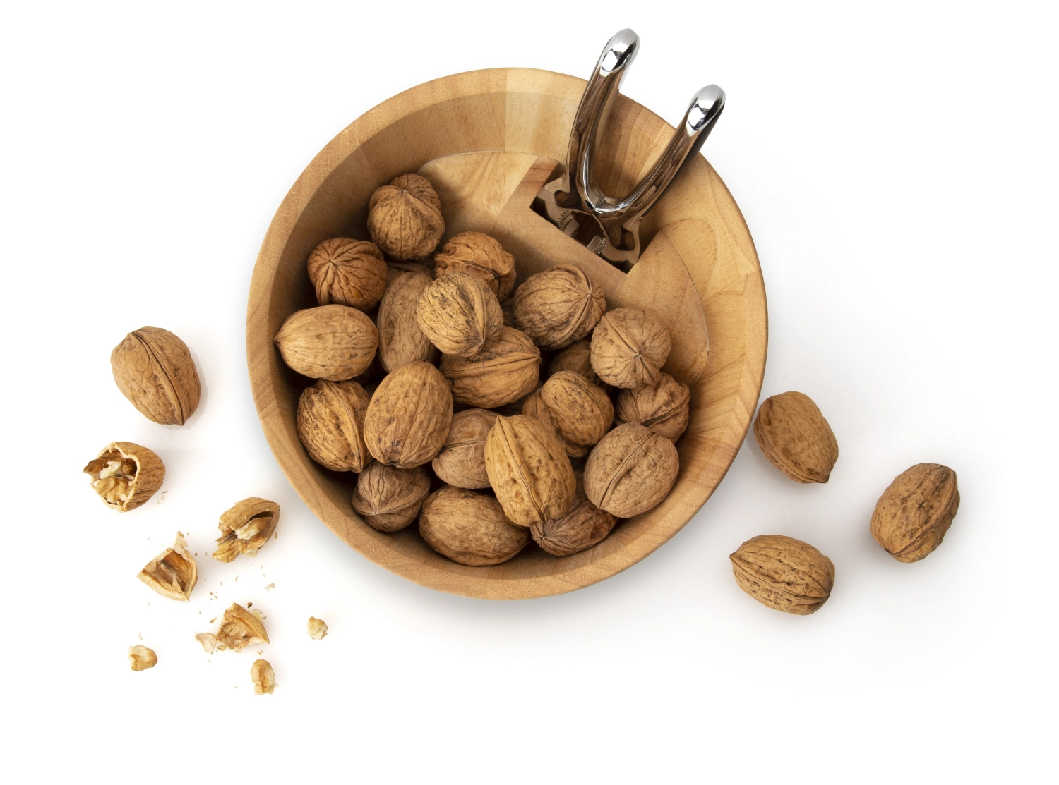 Gummibaum coupe à noix avec casse-noix 19.5x19x12.5cm