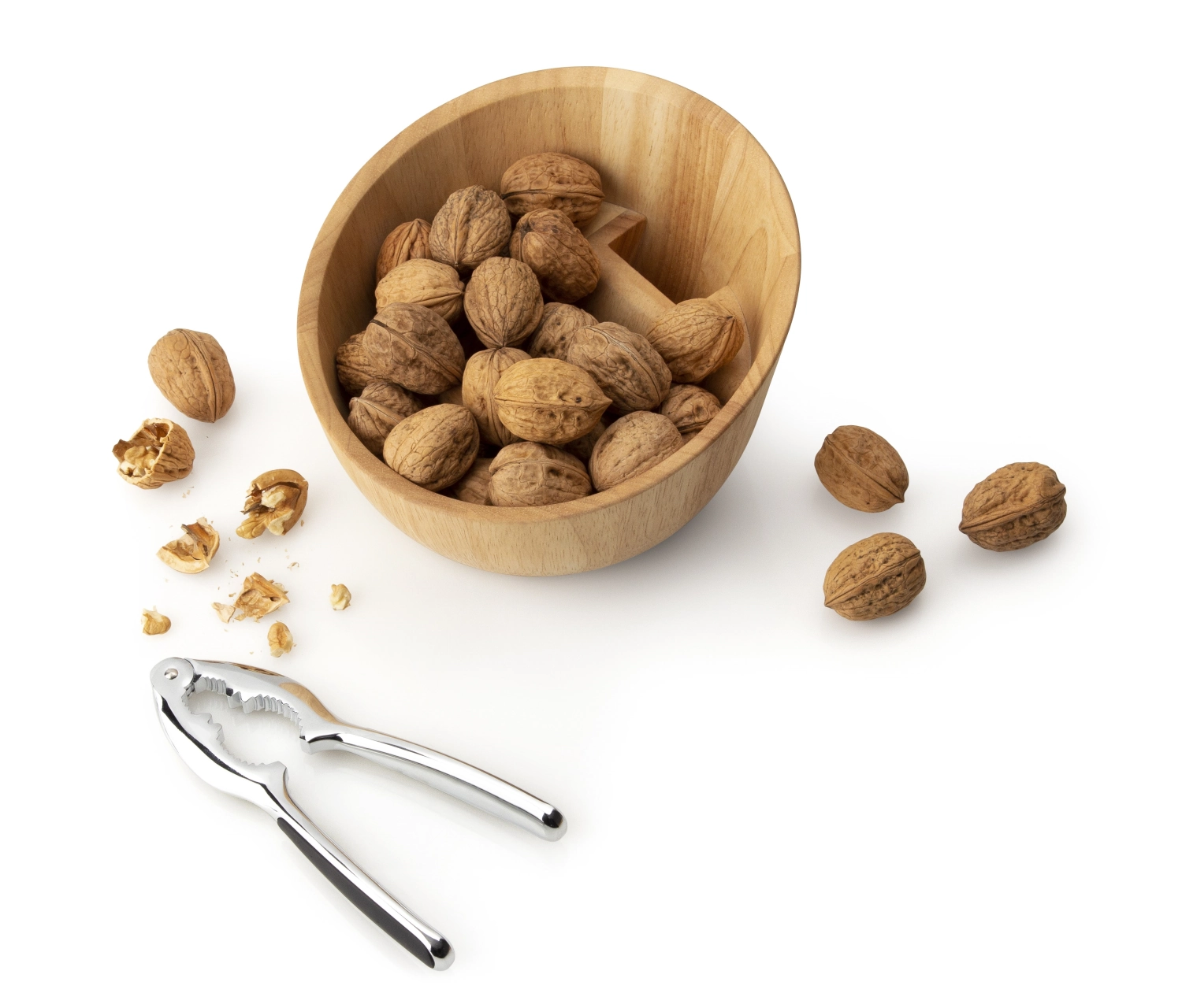 Gummibaum coupe à noix avec casse-noix 19.5x19x12.5cm