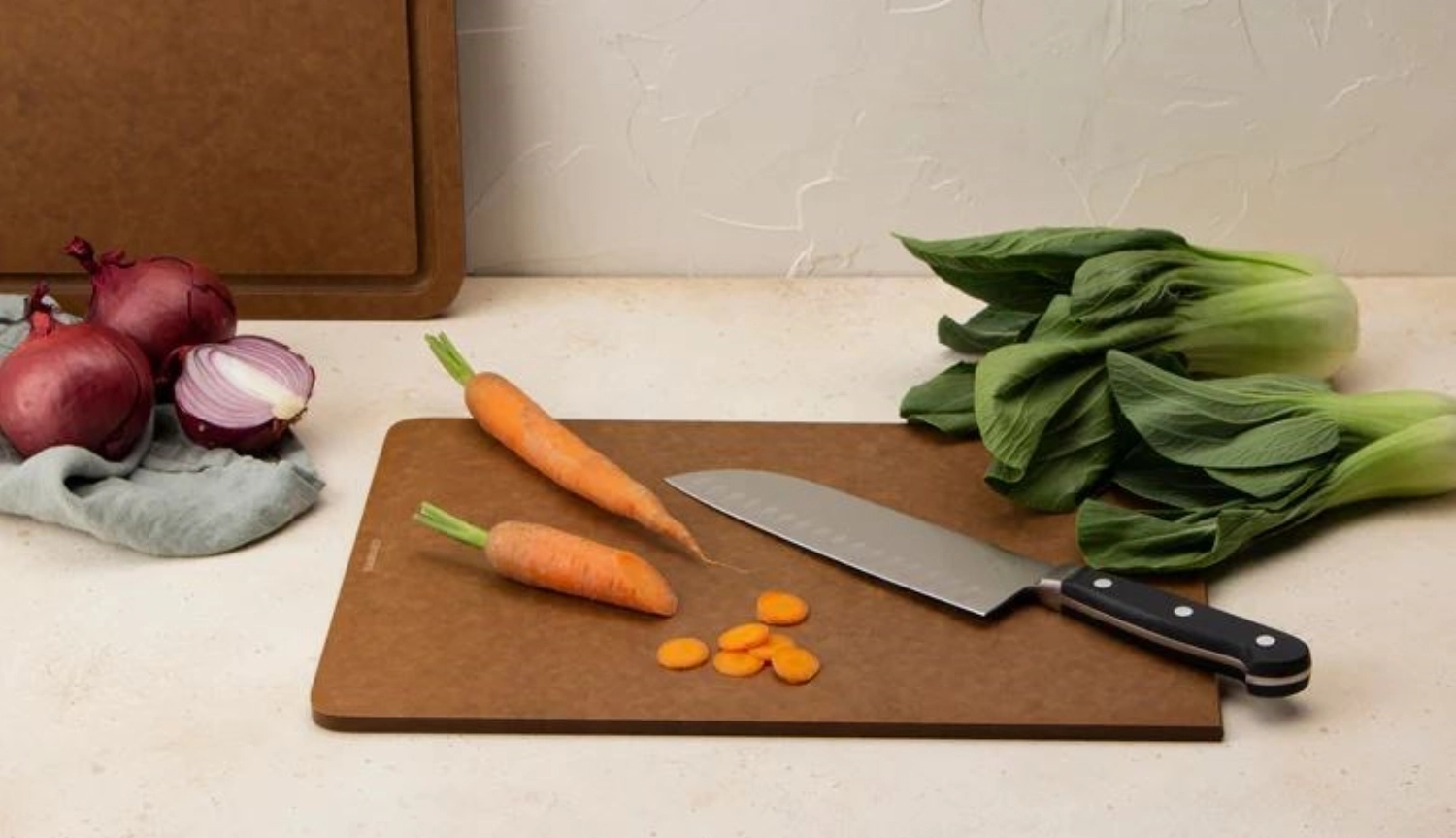 Duracore planche à découper, rainure à jus, marron 38.5x27