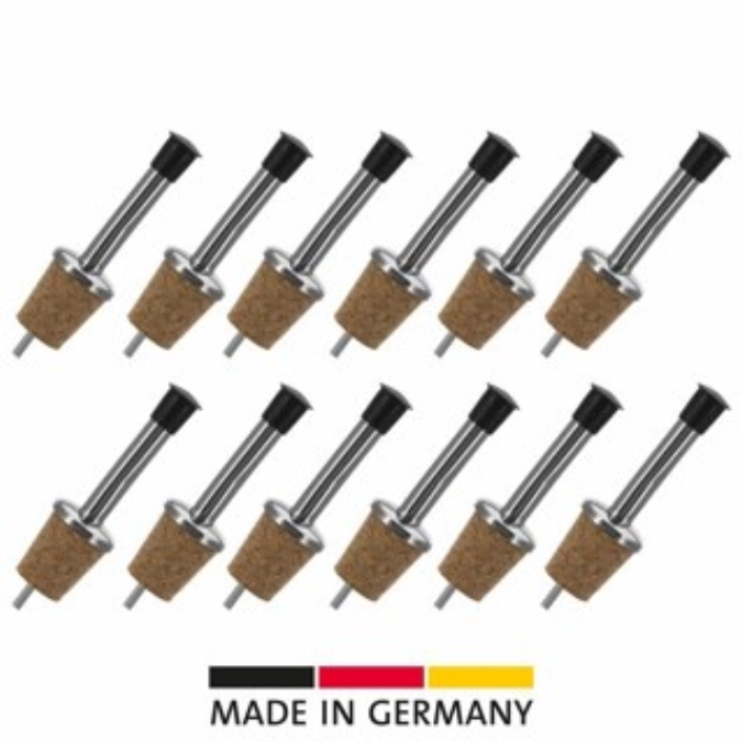 Prés 12 pcs. bec verseur p bouteilles 18/10 cns n-liège
