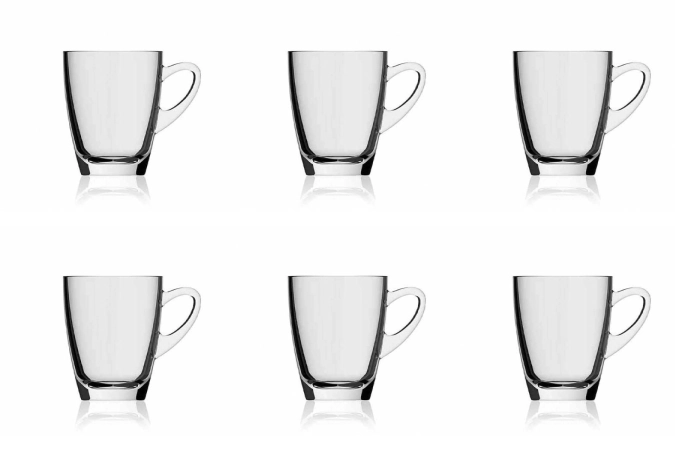6er Set Kenia Glas Henkelbecher breit 31cl
