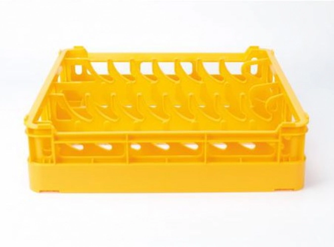 Panier à assiettes jaune pour 15 assiettes à partir de Ø18cm