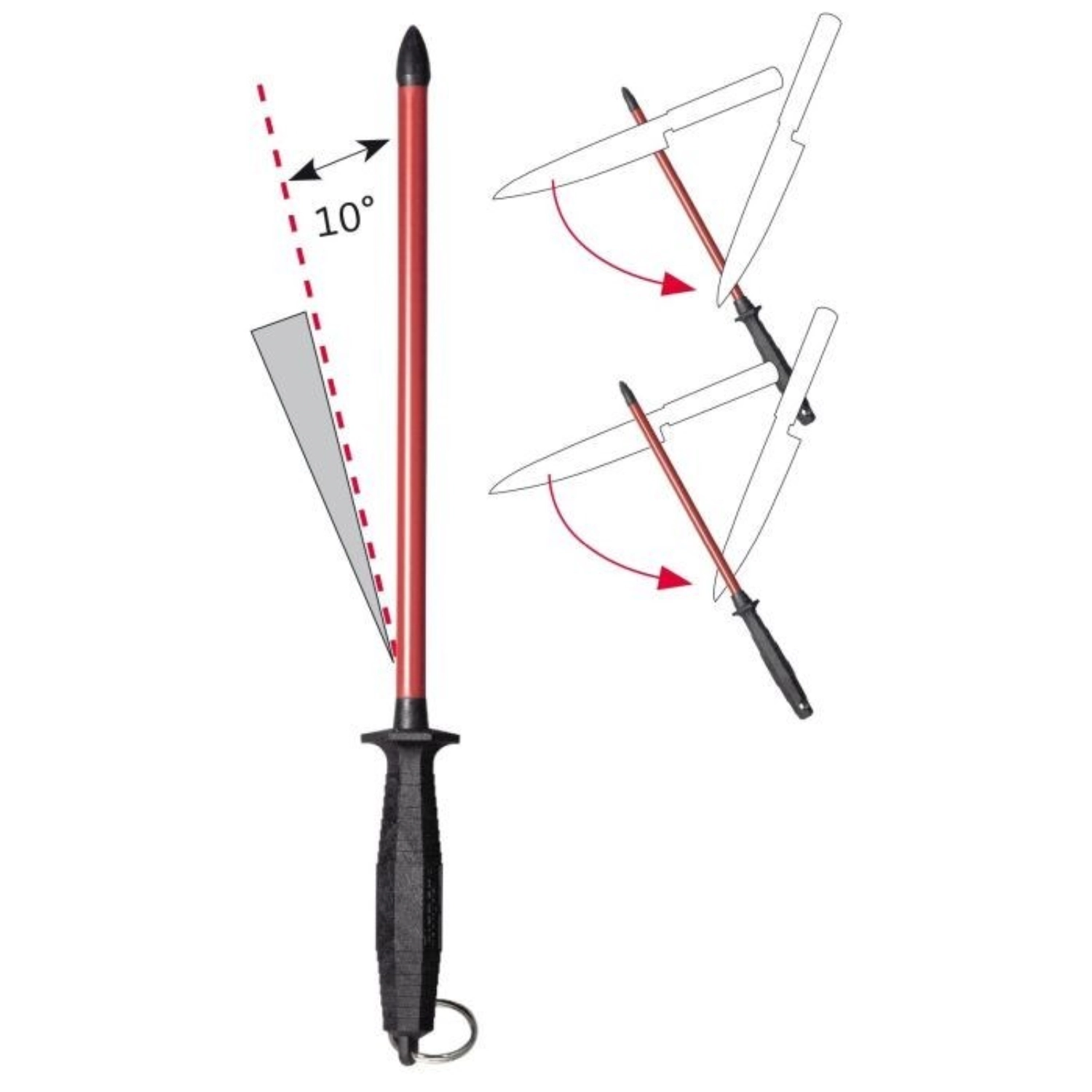 Wetzstab aus Sinterrubin