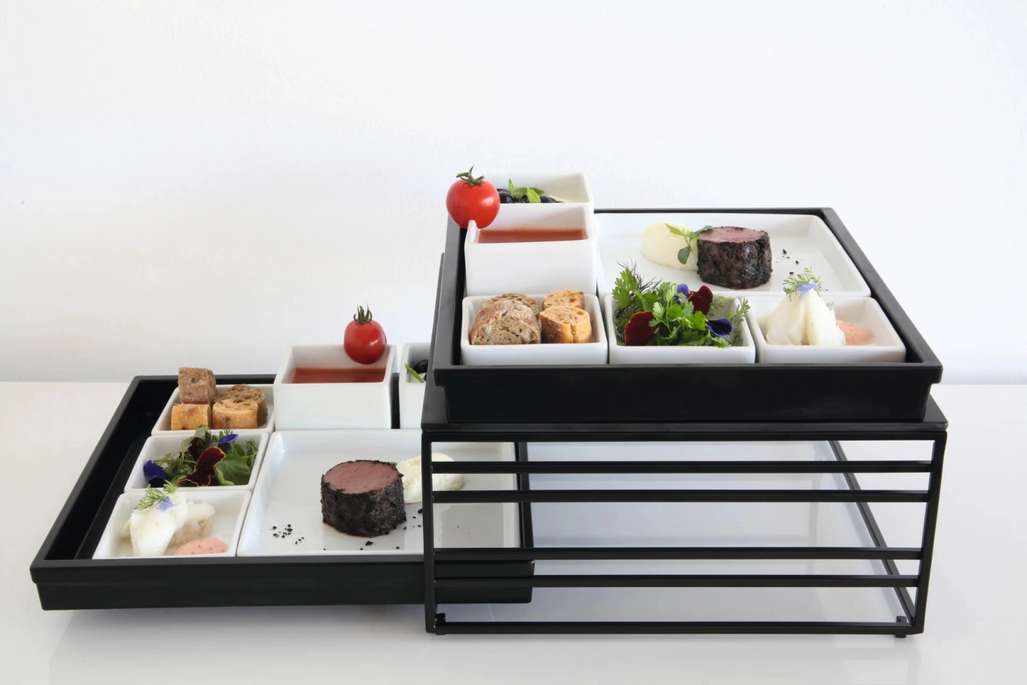 Sur place présentoir métallique avec 2 tiroirs 26.5x26.5cm