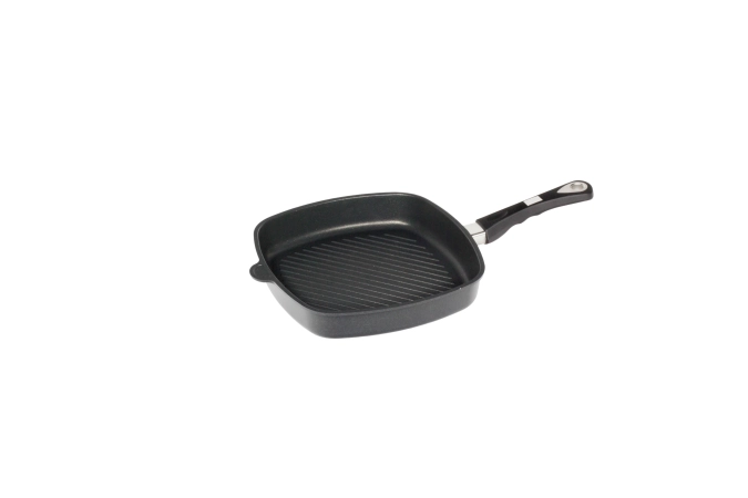 Poêle d'angle 28x28cm, H5cm a. fond de gril