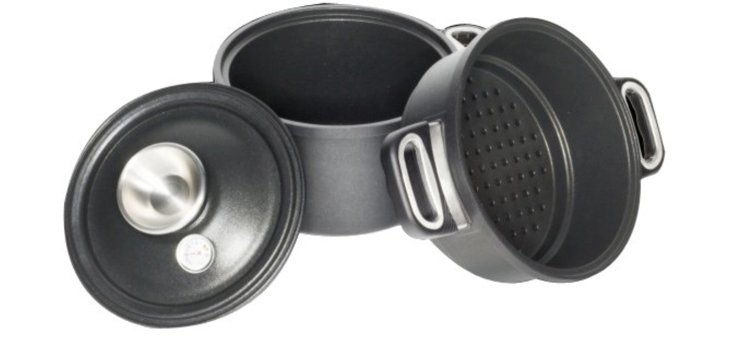 Set Casserole cuisson sans eau D24cm, Couvercle, Fumoir