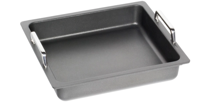 Bratplatte tief Induk. GN 2/3, H5.5cm m. Griffen