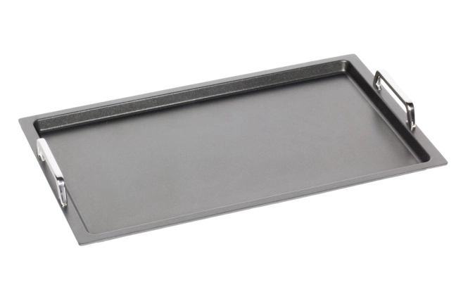 Bratplatte GN 1/1, H2cm mit Griffen u. Grillboden