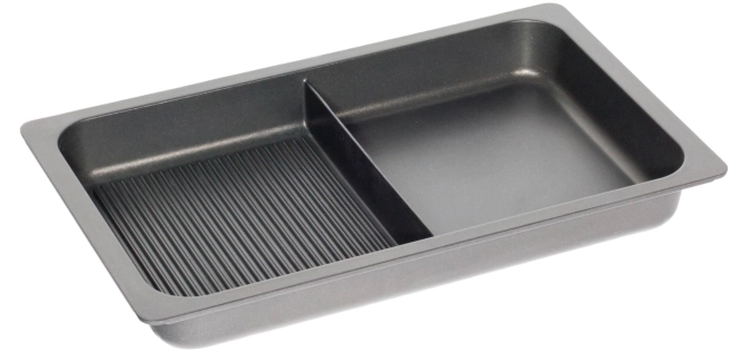 Bratplatte Induk. GN1/1,H5.5cm m.Steg, Grillboden/Glatt