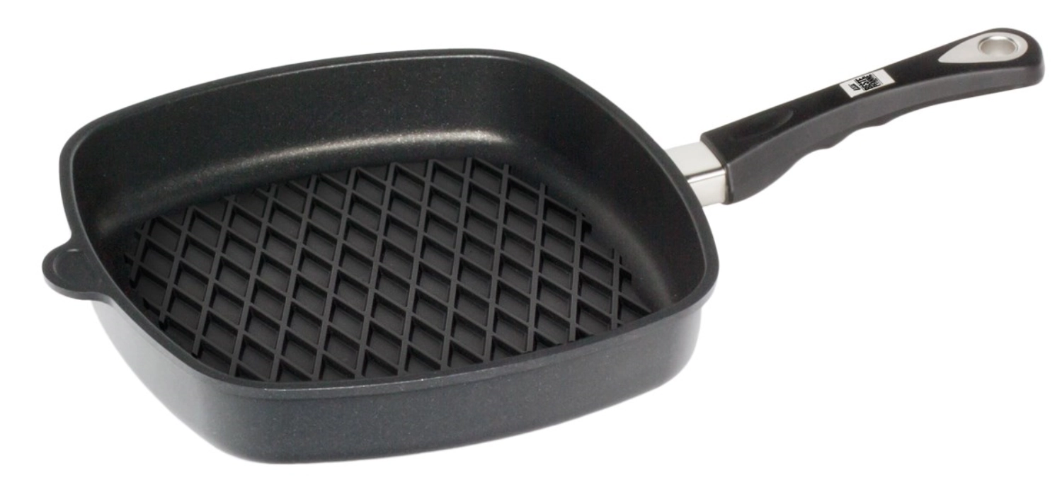 Grillpfanne eckig 28x28cm Induktion mit Rautenmuster