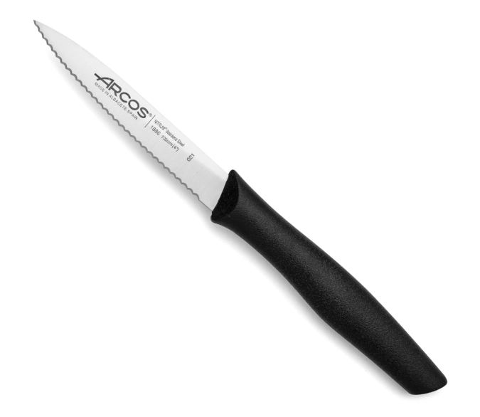 Nova couteau à légumes dentelé lame 10cm manche noir