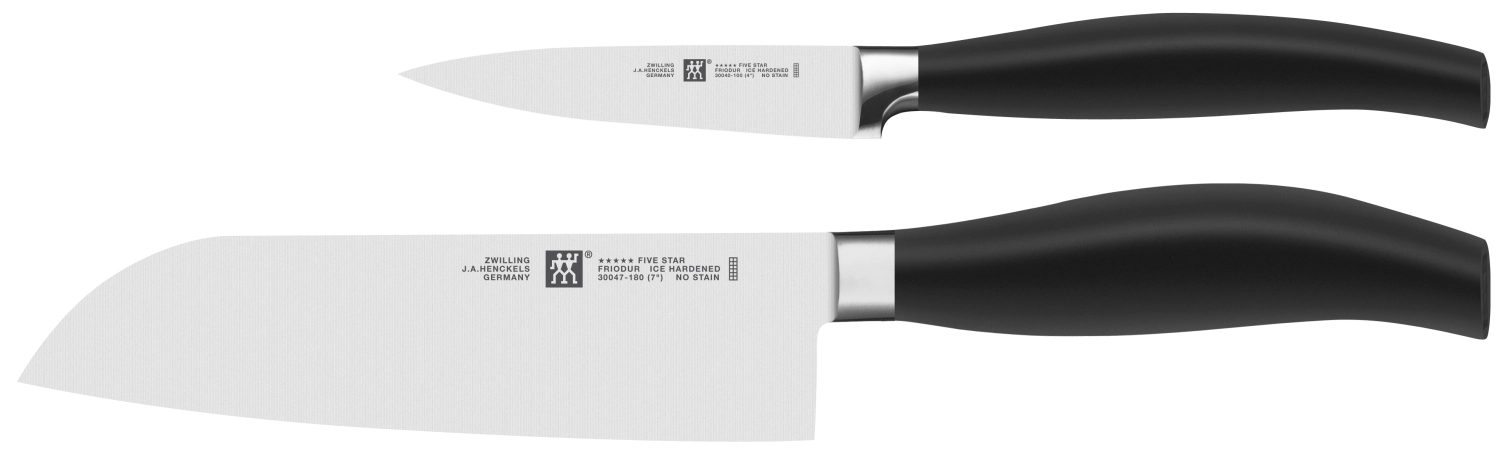 2pcs set de couteaux five star (couteau d'office + santoku)