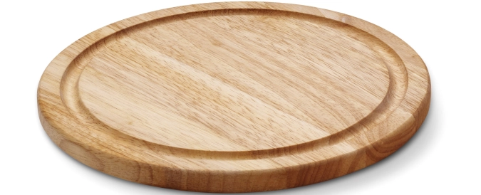 Assiette à steak en hévéa avec rainure à jus huilée