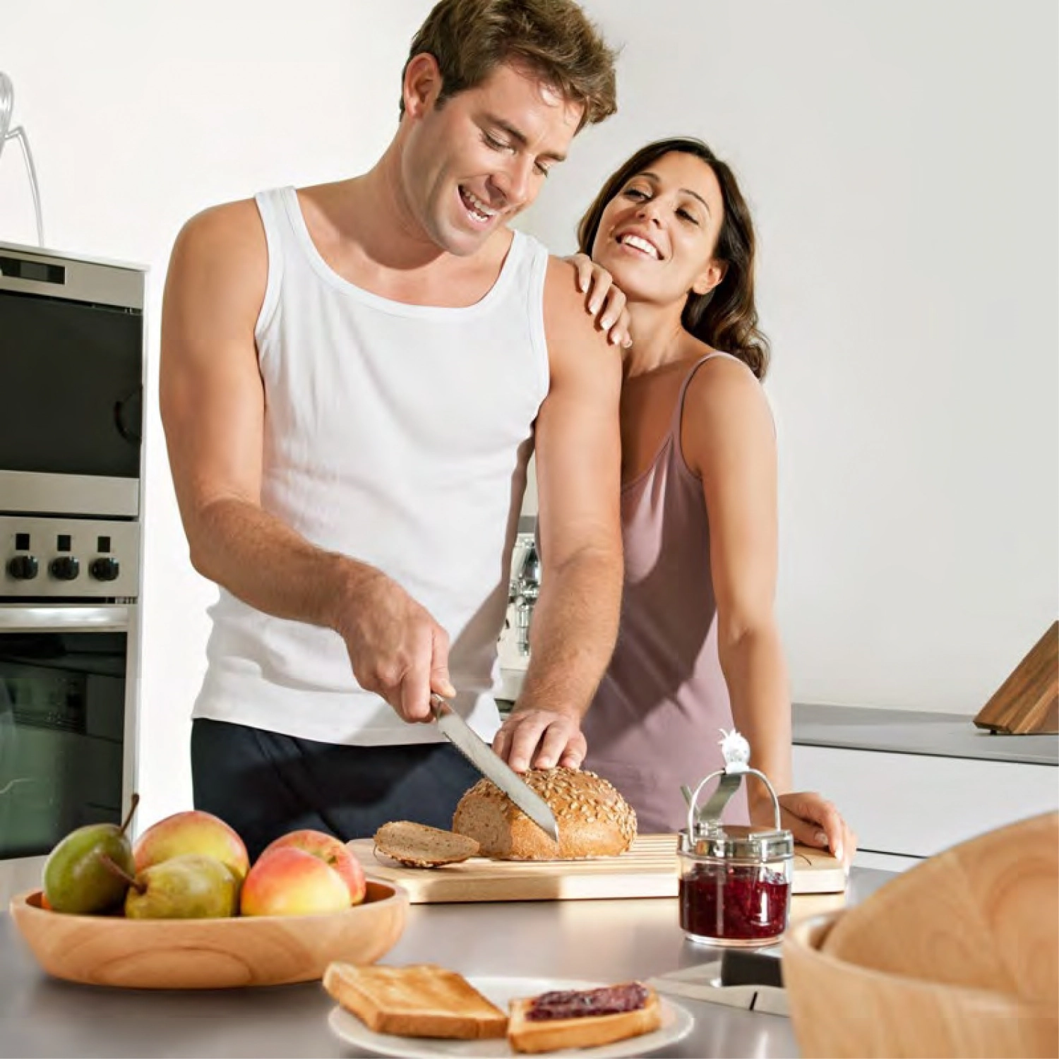 Planche à pain en hévéa huilé, 45x26x2 cm