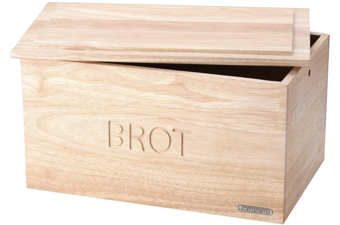Boite à pain en hévéa 34,5x23x19 cm