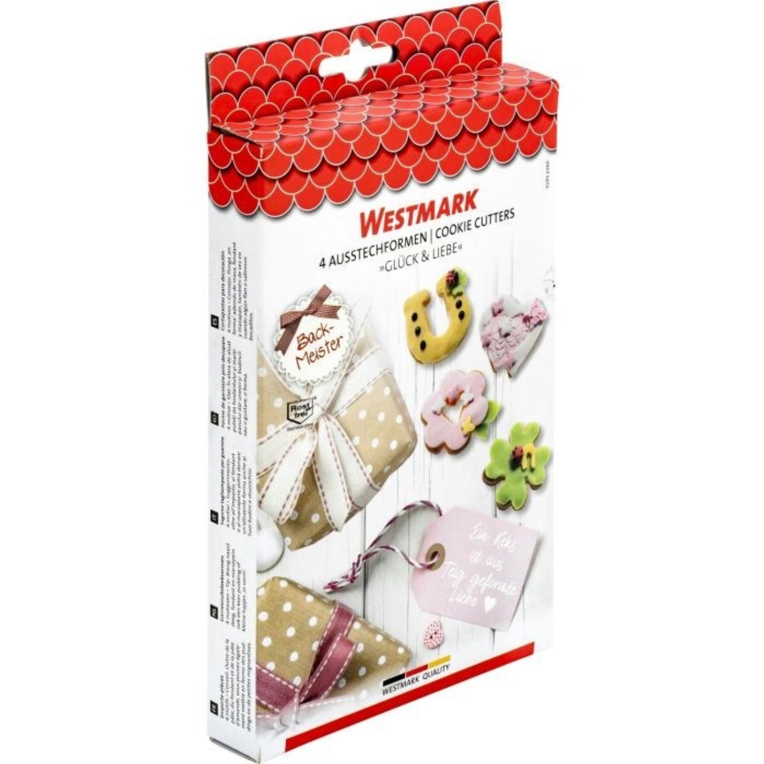 Set de 4 emporte-pièces bonheur et amour