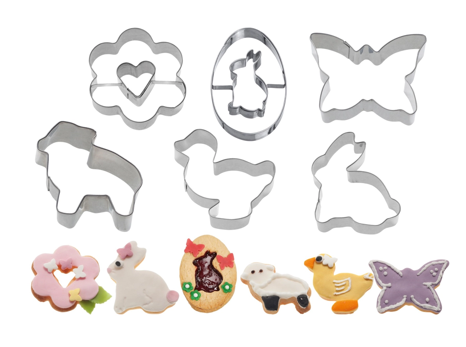 Set de 6 emporte-pièces pâques, printemps