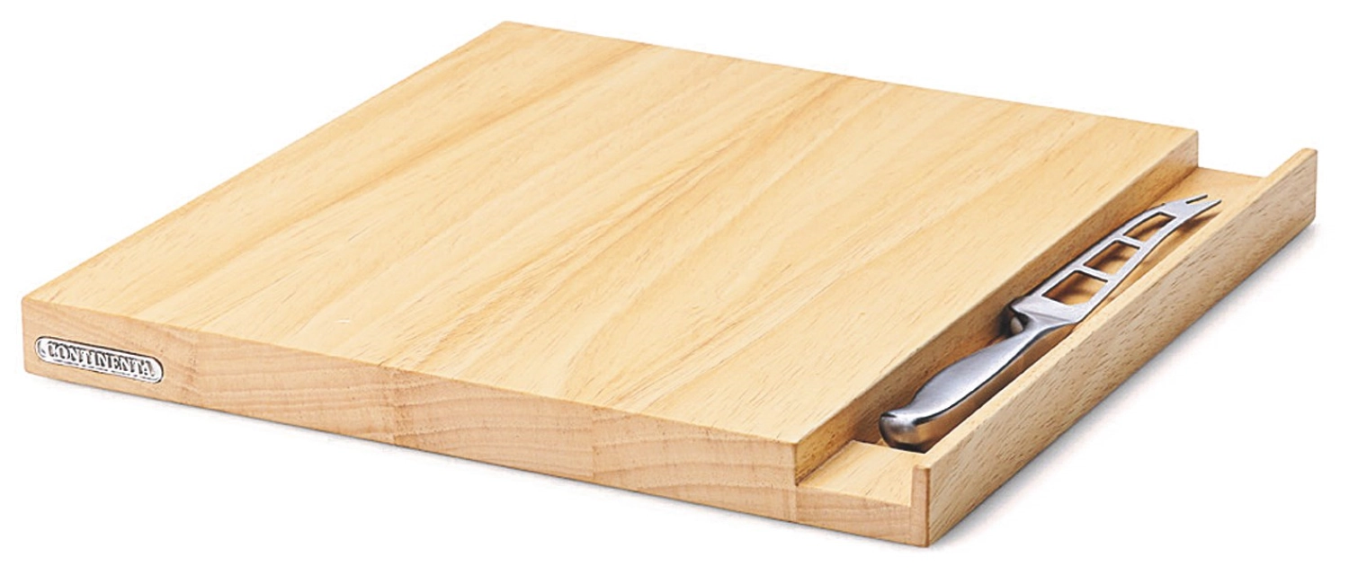 plateau à fromage en hévéa avec couteau