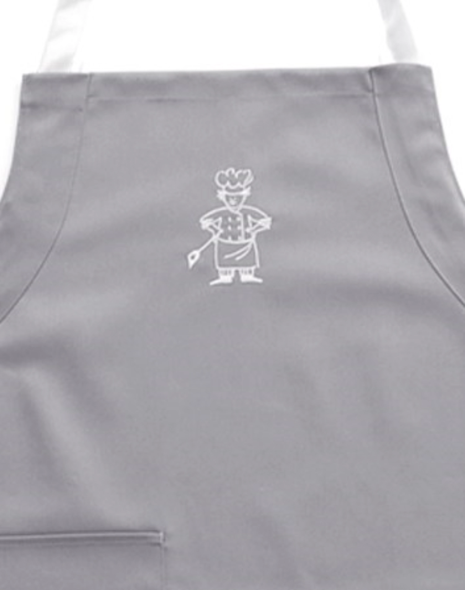 Latzschürze grau mit Stickerei Koch