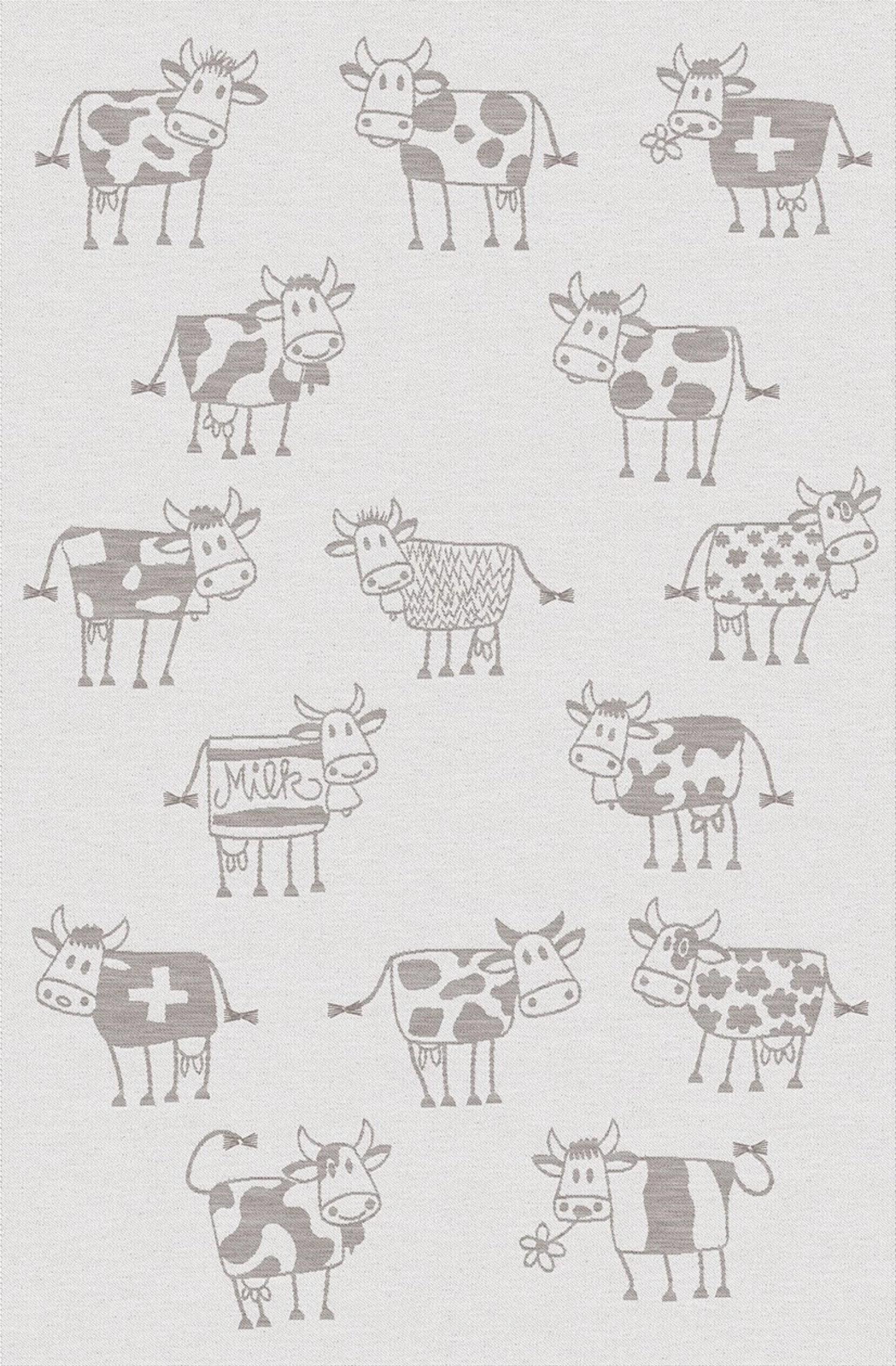 Küchentuch Scherli-Kuh taupe 50x75cm