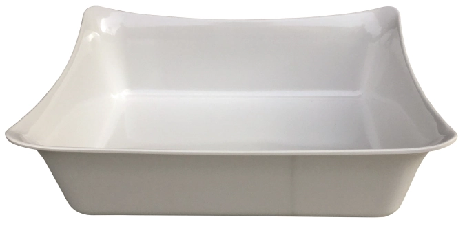 Plat de service GN 1/4 mélamine blanc 26.5x16.2x10cm