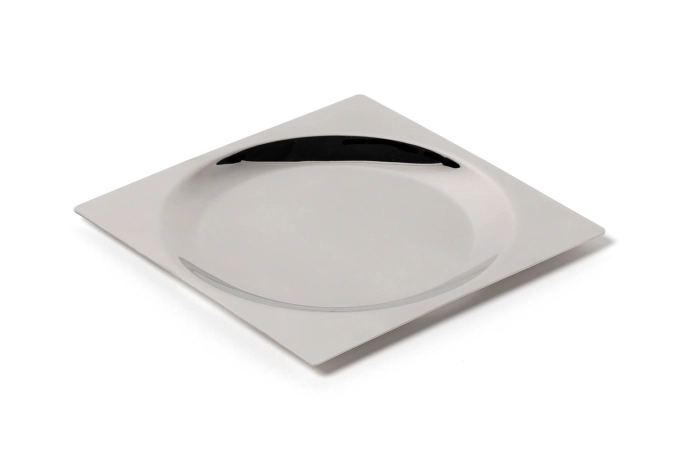 Lab Edelstahlteller, quadratisch, 1 Portion