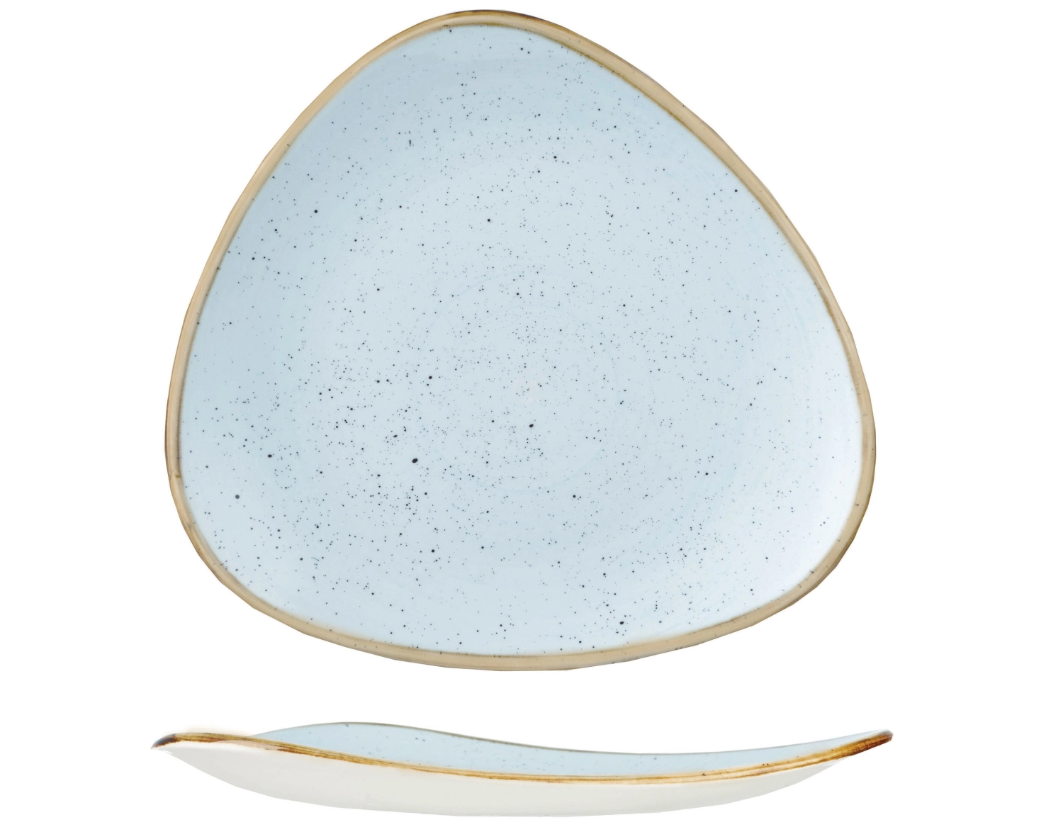 Assiette triangle plate duck egg 26.5cm