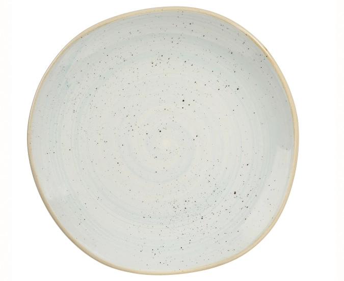 Stonecast duck egg blue organic assiette plate 26.4cm