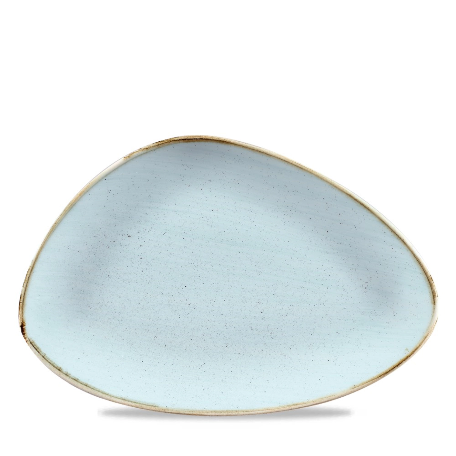 Assiette triangulaire chefs duck egg 30.4x20.5cm