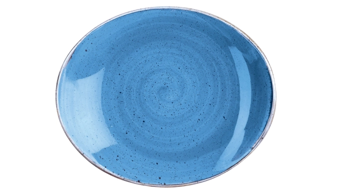 Assiette ovale cornflower blue 19.2cm
