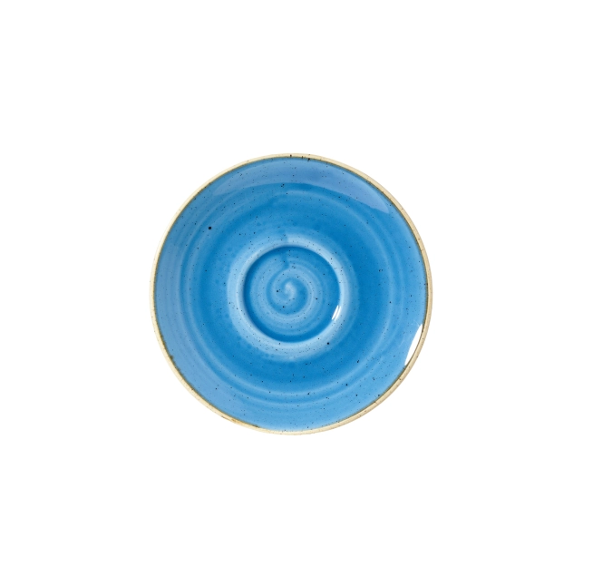 Stonecast cornflower blue soucoupe 15.6cm