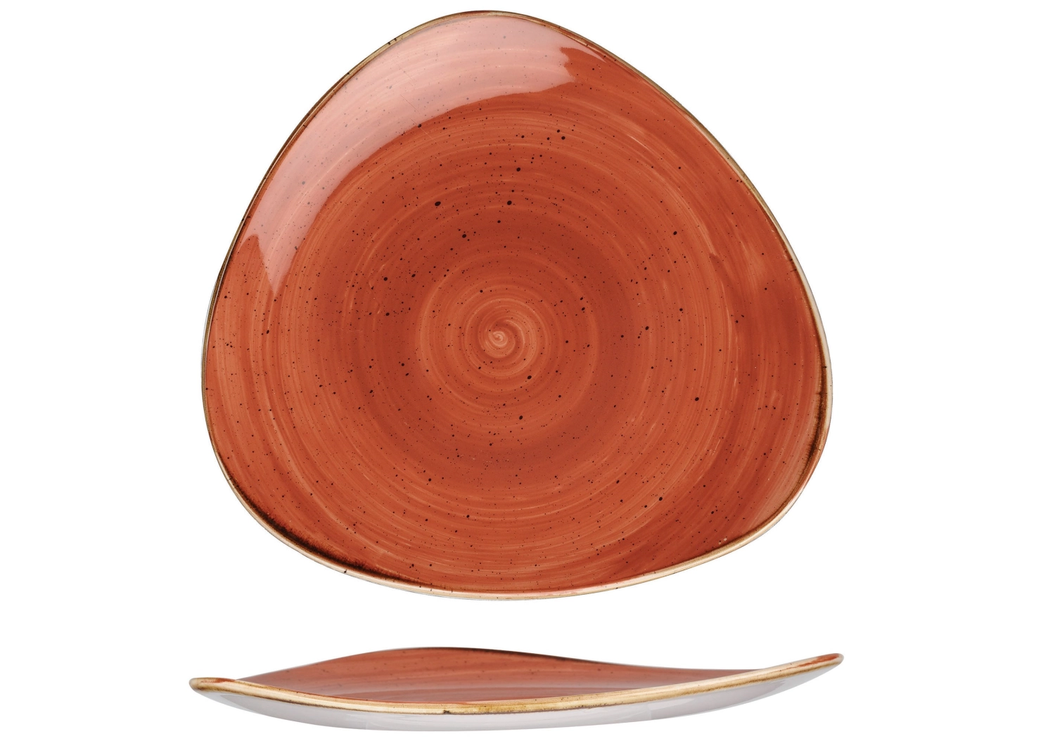 Assiette triangle plate spiced orange 22.9cm