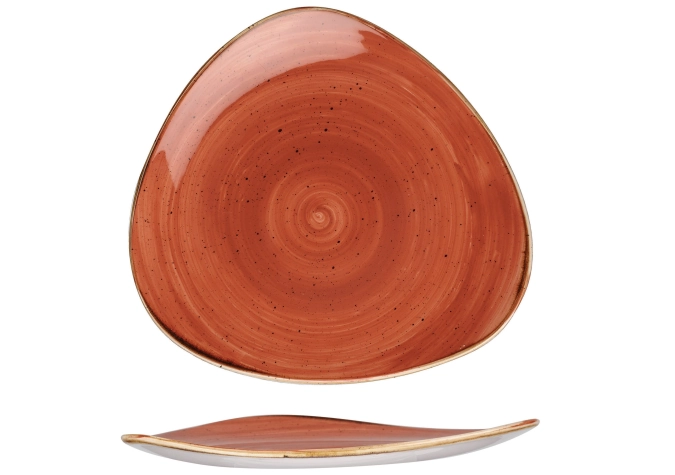 Assiette triangle plate spiced orange 22.9cm