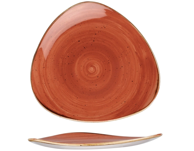 Assiette triangle plate spiced orange 31.1cm
