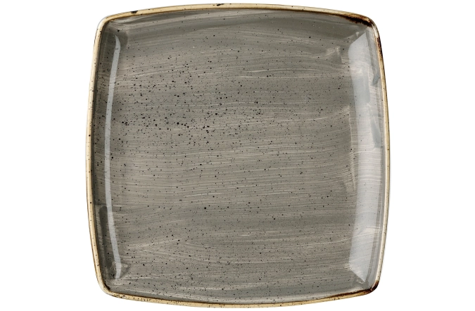 Stonecast peppercorn grey plat carré 26.8x26.8cm