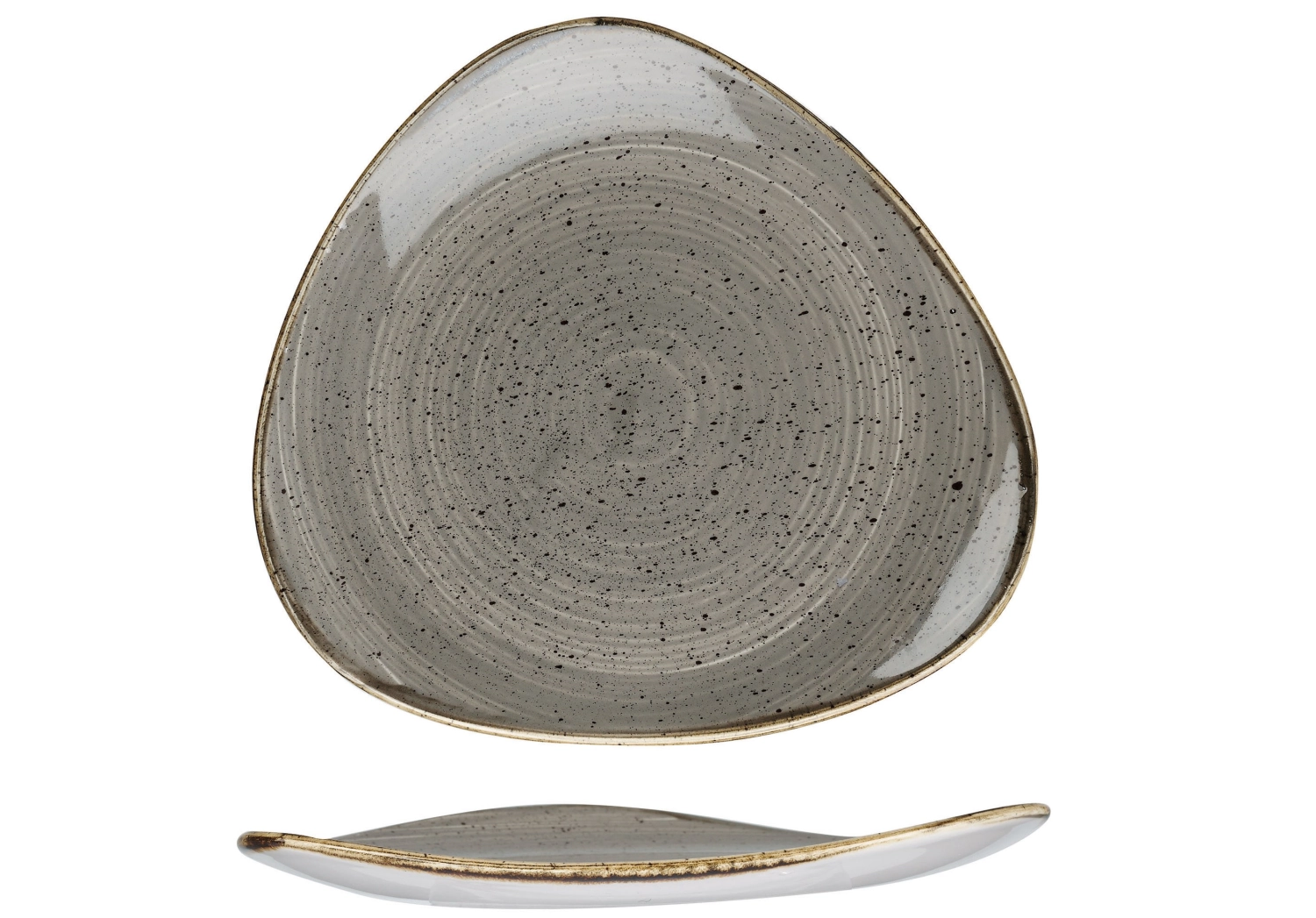 Assiette triangle plate grey 22.9cm