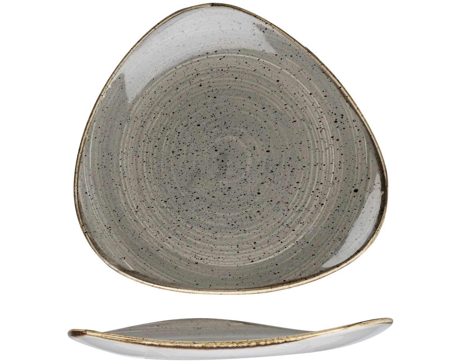 Assiette triangle plate grey 26.5cm