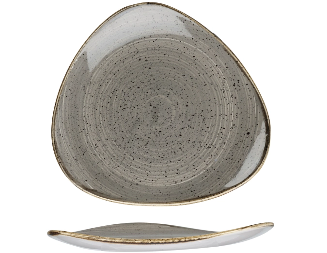 Assiette triangle plate grey 31.1cm