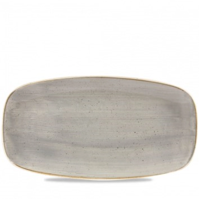 Assiette rectangulaire chefs oblong grey 35.5x18.9cm