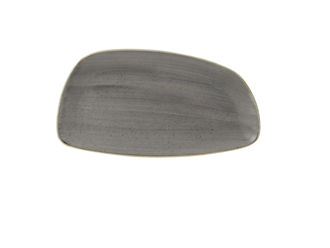 Assiette forme geo 35x18.5cm stonecast peppercorn grey
