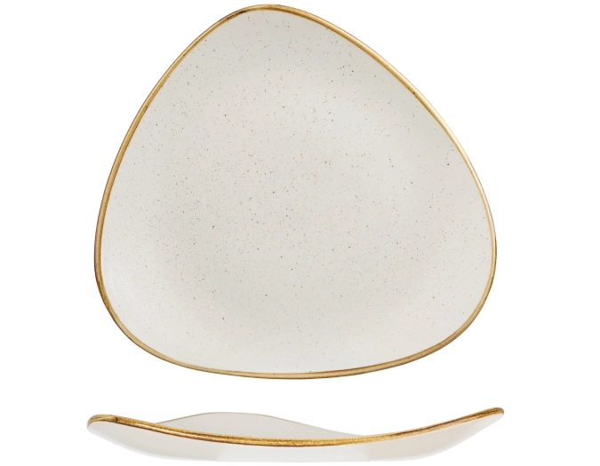 Assiette triangle plate barley white 28.5cm