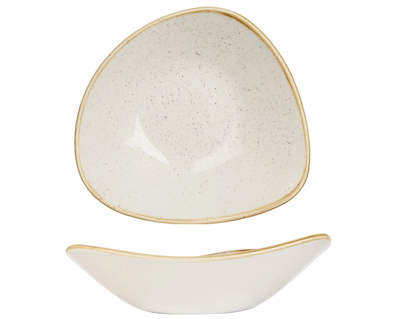 Stonecast barley white assiette triangulaire creuse 23.5cm